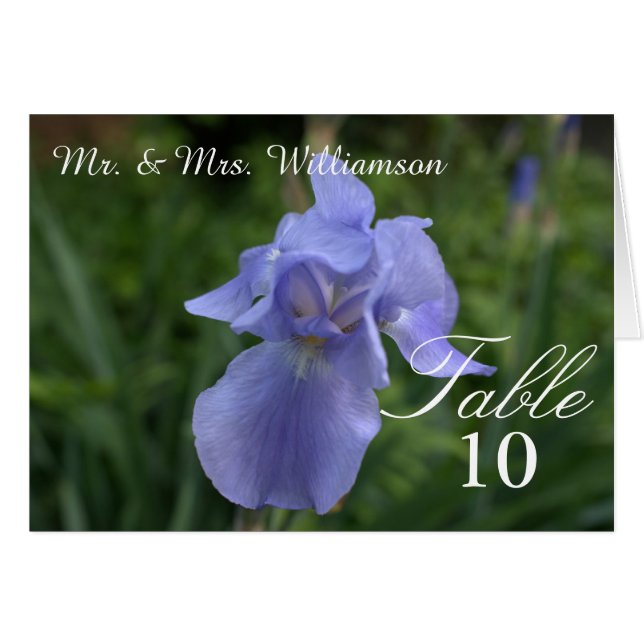 Cartes De Tente Du Mariage Iris Périwinkle (Devant Horizontal)