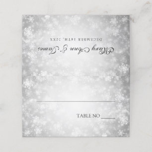 Cartes de tentes mariages Silver Winter Wonderland