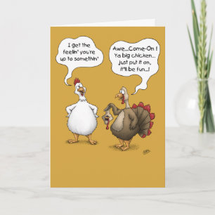 Cartes de Thanksgiving amusantes : Grand poulet
