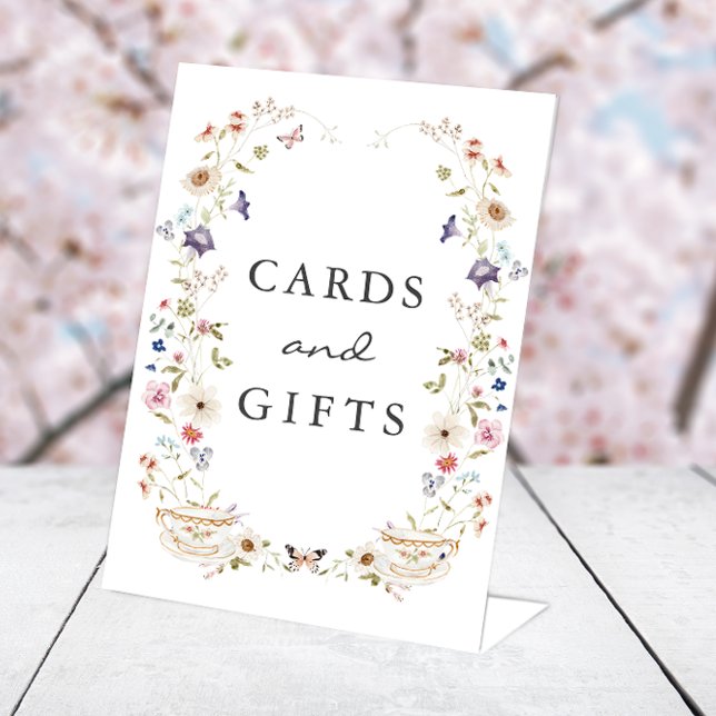 Cartes de thé et signe cadeau (Floral Bridal Shower Tea Cup Cards and Gift Sign by Painted Paperie
)