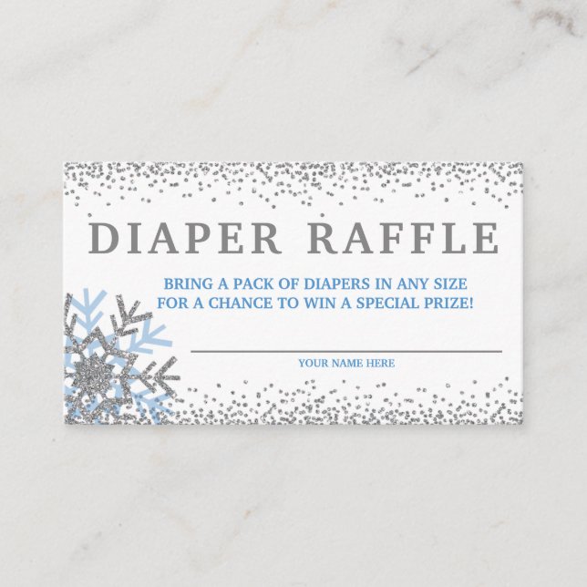 Cartes de tirage au sort de couche Blue Snowflake (Devant)