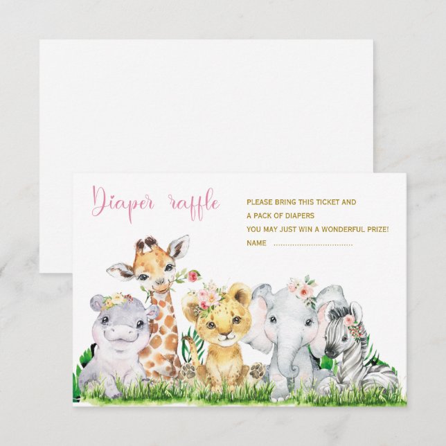 Cartes de tirage au sort de couche Safari (Devant / Derrière)