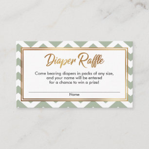Cartes de tirage au sort de couche Sage Green & Wh