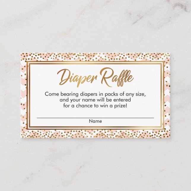 Cartes de tirage au sort de couches 'Blush & White (Devant)