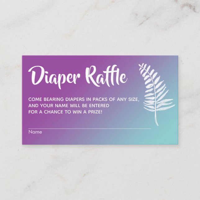 Cartes de tirage au sort de couches dégradé turquo (Devant)
