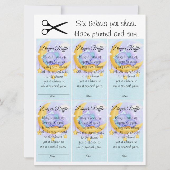 Cartes de Tirage au Sort de Couches pour Garçon en (Devant)