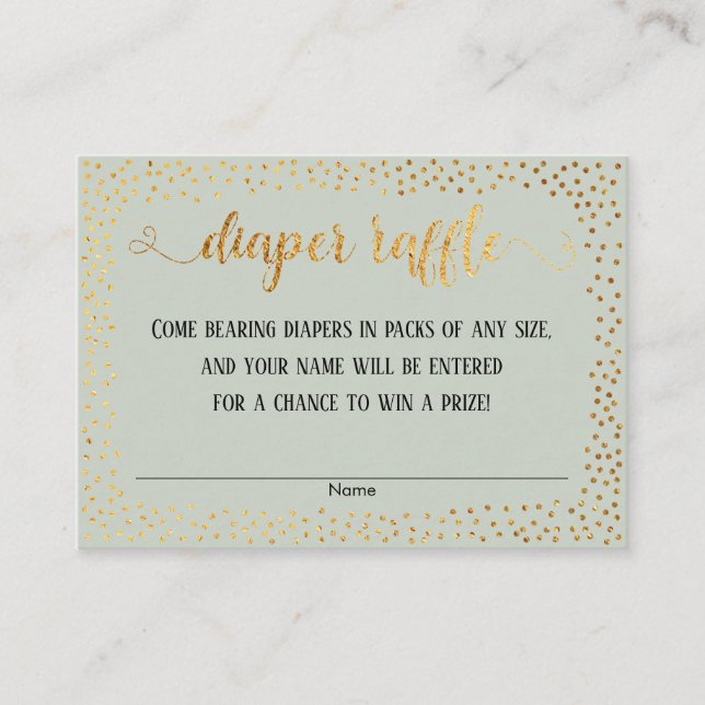 Cartes de tirage au sort pour couches avec confett (Devant)