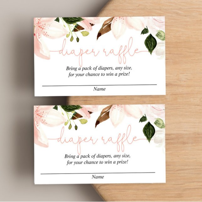 Cartes de tombola à baby shower de lys floral (Créateur téléchargé)