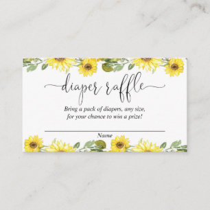 Cartes de tombola de baby shower de fleurs jaunes