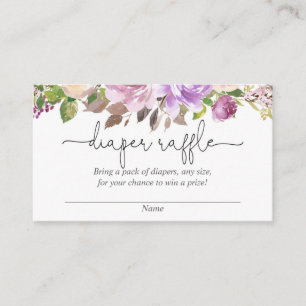 Cartes de tombola de baby shower de lavande violet