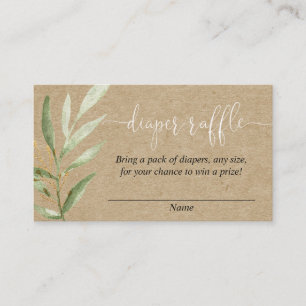 Cartes de tombola de baby shower rustique kraft
