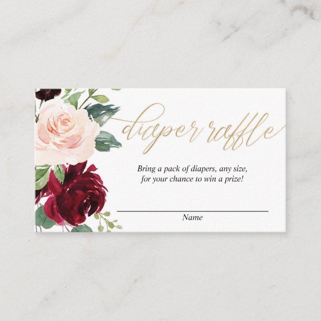 Cartes de tombola en or rose rousse (Devant)