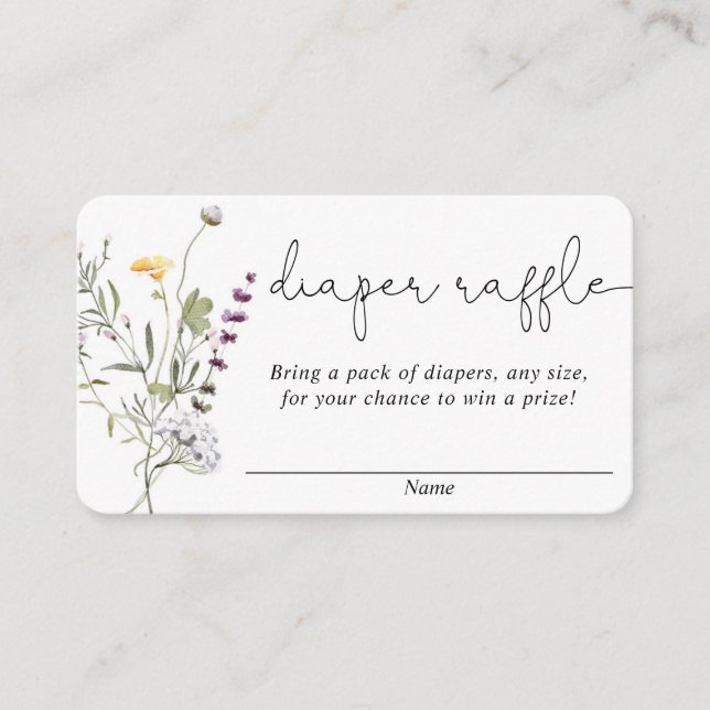 Cartes de tombola fleur sauvage baby shower de pri (Devant)