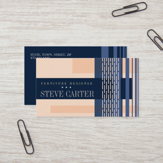 Cartes de travail en bois décorées par le décorate (Devant/Arrière en situation)