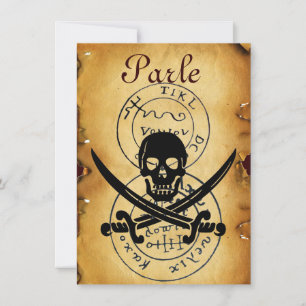 CARTES DE TRÉSOR DE PIRATES, CRÂNE ET ÉPÉES