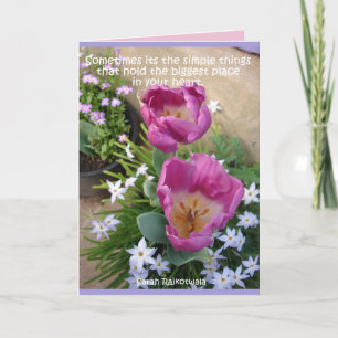 Cartes de tulipes roses étoilées fleurs de jardin 