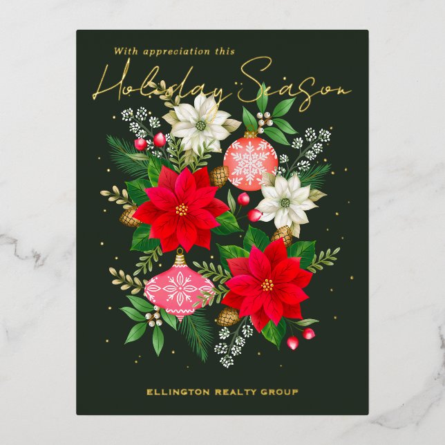 Cartes de vacances Corporate Poinsettia (Recto)