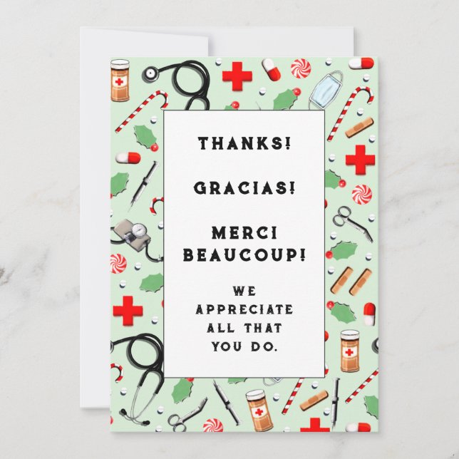 Cartes de vacances d'appréciation pour les médecin (Devant)