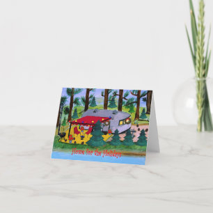 Cartes de vacances de campeur au bord du lac