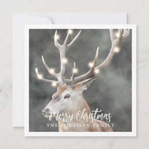 Cartes de vacances de Noël Renne de l'hiver lumine