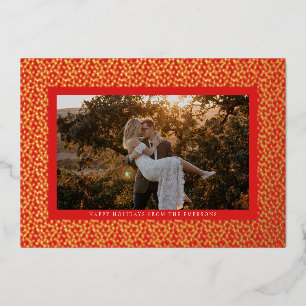 Cartes de vacances en or étoiles rouges boho Photo