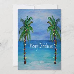 Cartes de vacances tropicales de Noël avec des pal