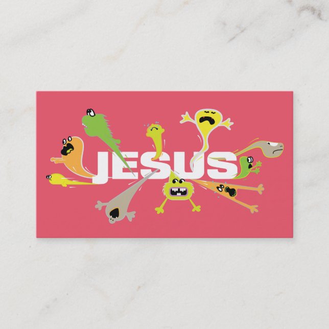 Cartes de versets bibliques Jésus effrayant (Devant)