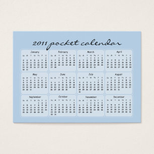 Cartes De Visite 2011 calendriers fleurissants roses de poche de
