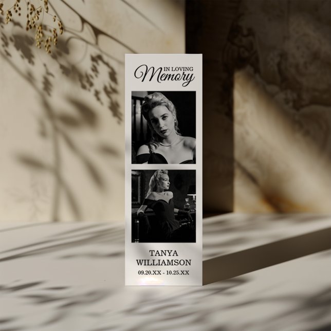 Cartes De Visite 2 Photo Merci funéraire Signet (Créateur téléchargé)