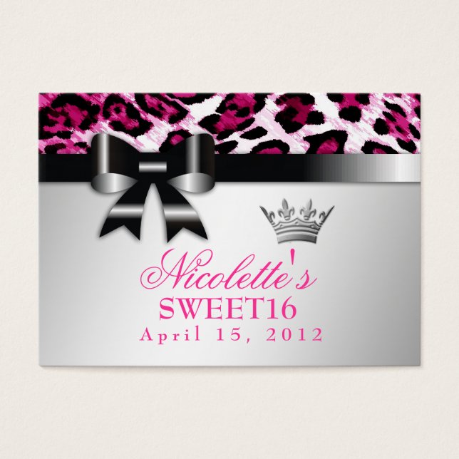 Cartes De Visite 311 Bowlicious Hot Pink Leopard (Devant)