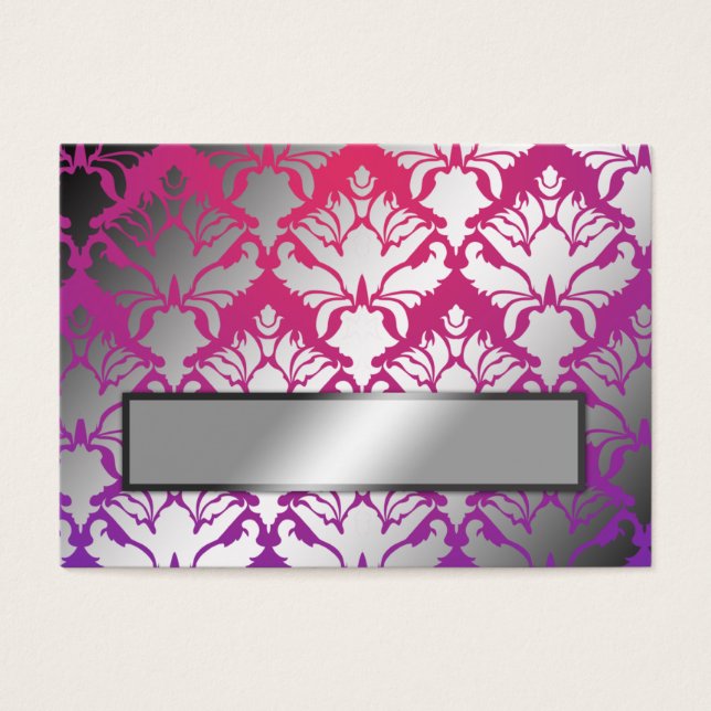 Cartes De Visite 311-Damask Shimmer Purple Name Card Paramètre (Devant)