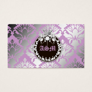 Cartes De Visite 311-Damask Shimmer Queen Purple - Médaillon Brown
