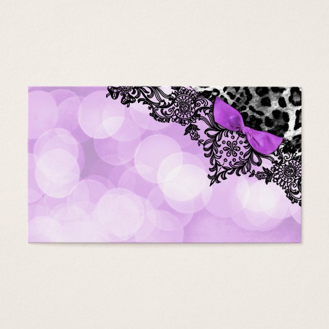 Cartes De Visite 311 Dream in Leopard and Lace Violet Name Card (Devant)