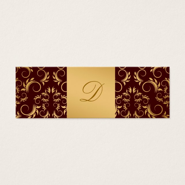 Cartes De Visite 311-Golden Divine Chocolat Monogramme (Devant)
