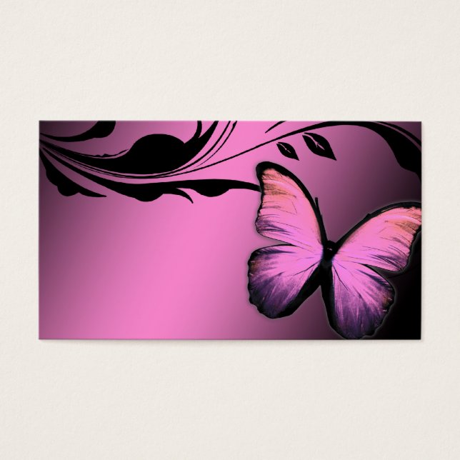 Cartes De Visite 311 Lustrous Butterfly Pink Pout Name Card (Devant)