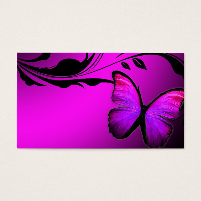 Cartes De Visite 311 Lustrous Butterfly Pink & Purple Name Card (Devant)
