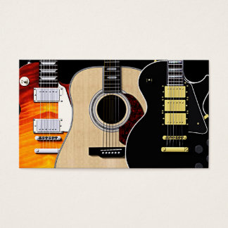 Cartes De Visite 3 guitares blanches