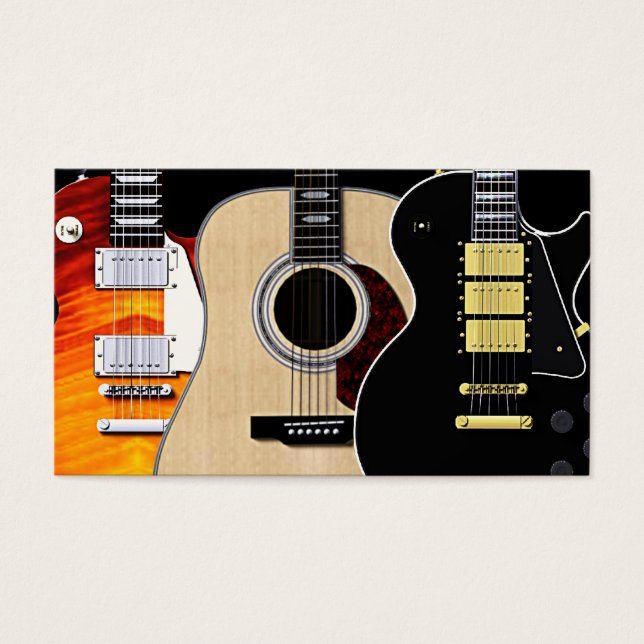 Cartes De Visite 3 guitares blanches (Devant)