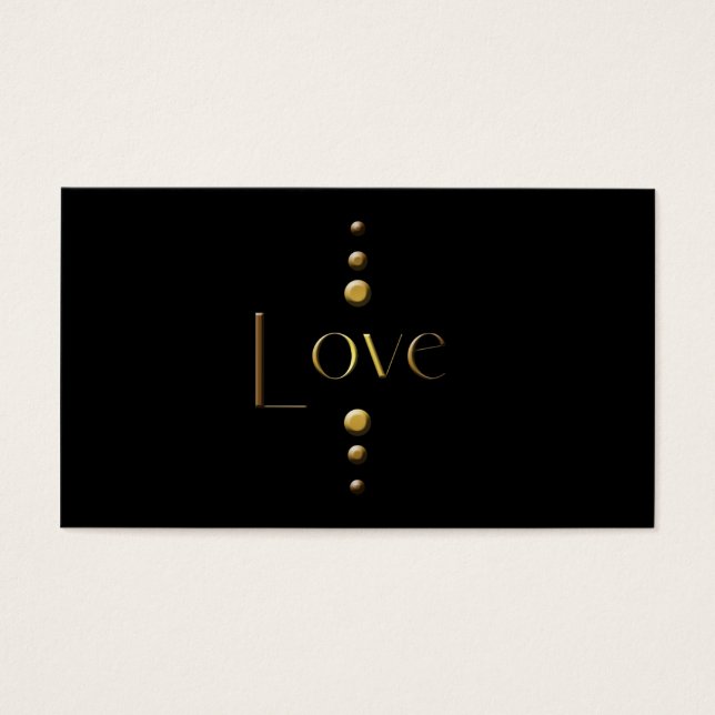 Cartes De Visite 3 points Gold Block Love & Black Arrière - plan (Devant)