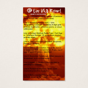 Cartes De Visite 9 ligne rapport de Medevac/UXO