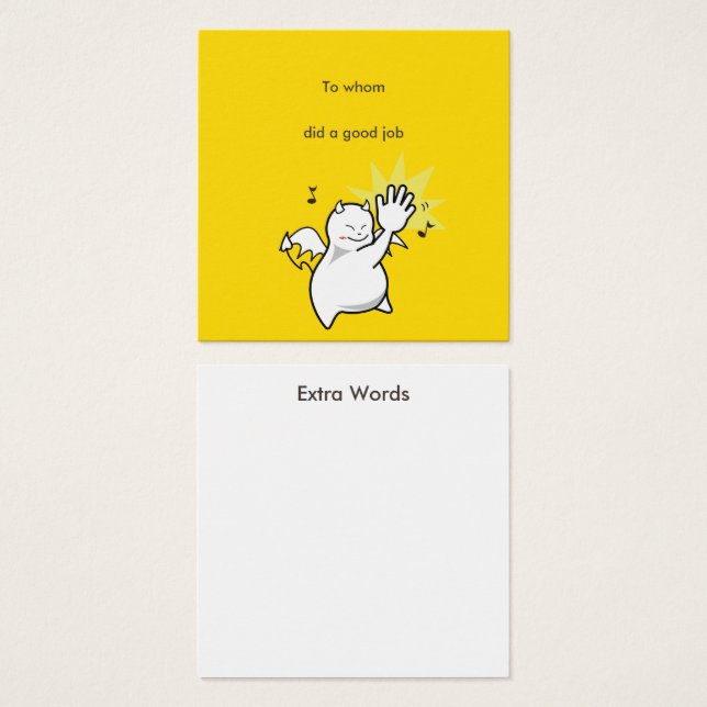 Cartes De Visite A fait un bon travail Devil message (Devant & derrière)