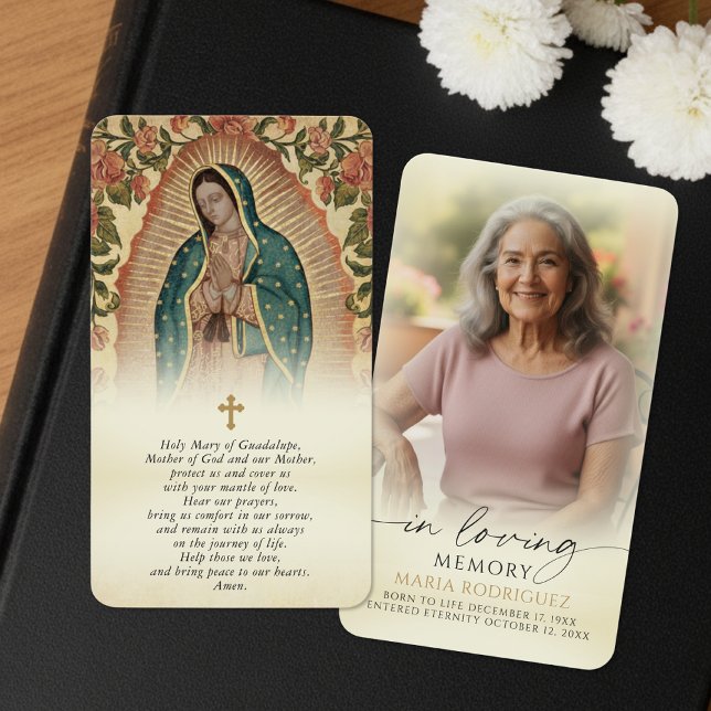 Cartes De Visite À la mémoire affectueuse Prière de Sainte Marie de (Créateur téléchargé)