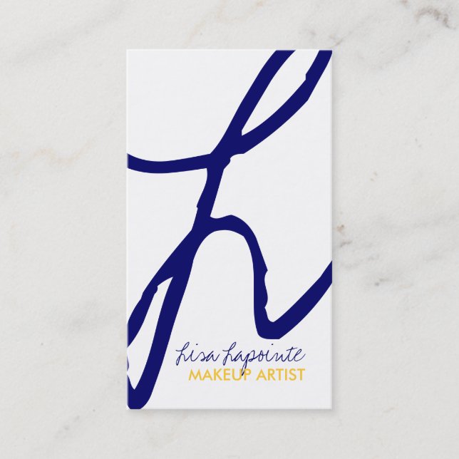 Cartes de visite à la mode de monogramme (Devant)