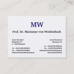 Cartes de visite à monogramme