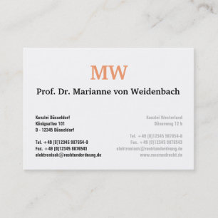 Cartes de visite à monogramme