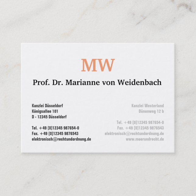 Cartes de visite à monogramme (Devant)