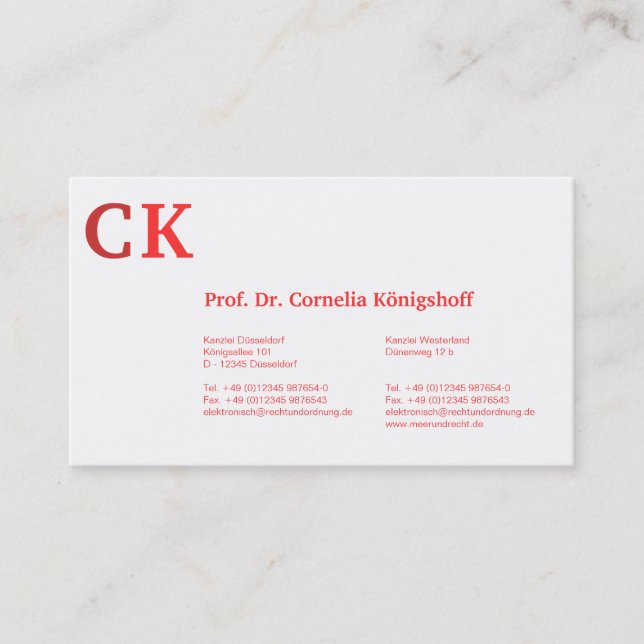 Cartes de visite à monogramme (Devant)
