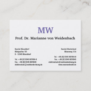 Cartes de visite à monogramme