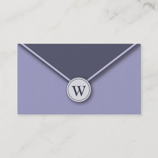 Cartes de visite à monogramme et enveloppe couleur (Devant)