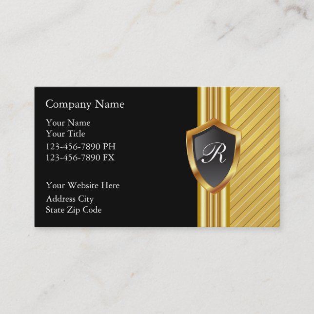 Cartes de visite à monogramme masculin (Devant)